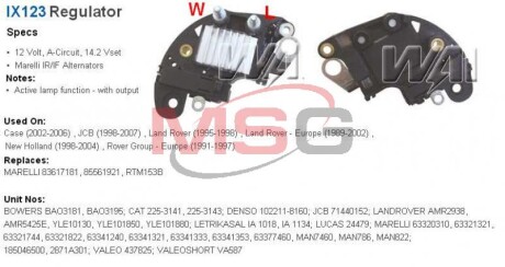 Регулятор генератора WAI IX123