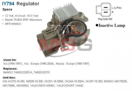 Регулятор генератора WAI IY794