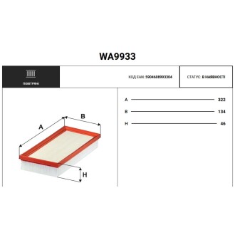 Фільтр повітря - (Various Mercedes (11-18) - 1 per box (takes 2 per change)) WIX FILTERS 49704