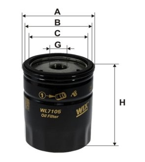 Фільтр оливи WIX FILTERS WL7105