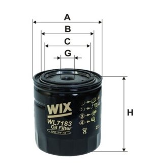 Фільтр оливи WIX FILTERS WL7183