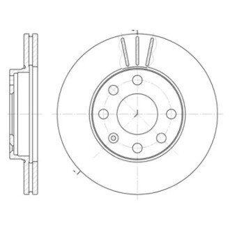 Гальмівний диск перед. Astra F/Corsa B/Combo 94- (236x20) (вент.) WOKING D6061.10