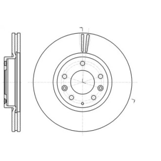 Диск тормозной передний (кратно 2) (Remsa) Mazda 6 II WOKING D61235.10