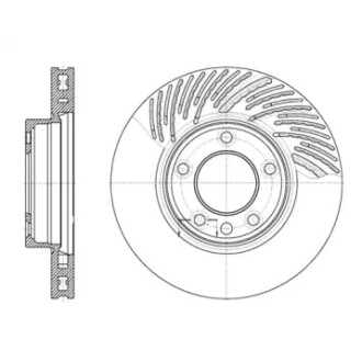 Диск тормозной передний правый (Remsa) Porsche Cayenne I / VW Touareg I II (D6773.11) WOKING D677311