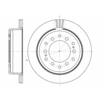 Гальмівний диск зад. Cruiser 300/80/90/Prado/Lexus GX 01-10 3.0-4.7 WOKING D6956.10