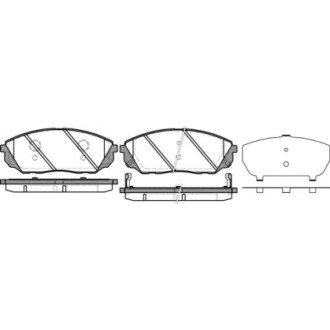 Колодки тормозные диск. перед. (Remsa) Kia Sorento i 2.5 02-,Kia Sorento i 3.3 02- WOKING P11413.12