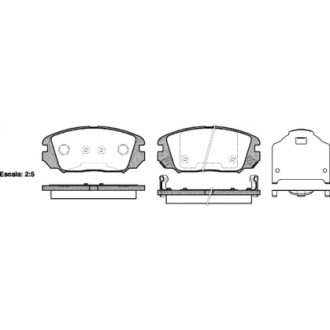 Колодки тормозные диск. перед. (Remsa) Honda Civic viii 1.6 05-,Hyundai Grandeur 2.2 03- WOKING P13043.02