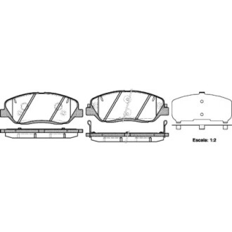 Колодки тормозные диск. перед. (Remsa) Hyundai Genesis 3.8 08-14,Hyundai Santa fe ii 2.0 05-12 WOKING P13263.02 (фото 1)