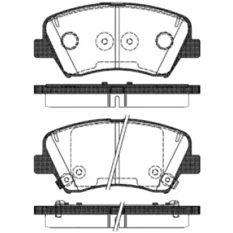 Колодки тормозные диск. перед. (Remsa) Hyundai Elantra 1.6 10-,Hyundai I30 1.4 11- WOKING P15123.32