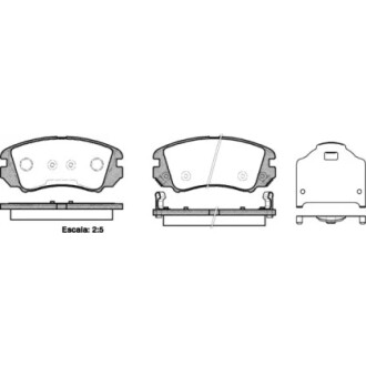 Колодки тормозные диск. перед. (Remsa) Hyundai Nf v 2.0 05-10,Hyundai Nf v 3.3 05-10 WOKING P8533.22 (фото 1)