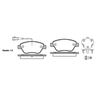 Гальмівні колодки пер. Nemo/Bipper 08- (BOSCH) (122,8x53,6) з датчиком WOKING P9583.32