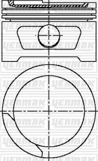 Поршень Opel Astra F 1.6i 98-05/G 1.6i 98-00(79.0mm/STD) YENMAK 3103803000 (фото 1)