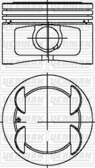 Поршень с кольцами і пальцем (размер отв. 86.4 / STD) FIAT PALIO 1.6 (4цл.) (182B6000 16V 103PS) YENMAK 31-04269-000