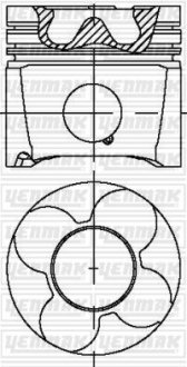 Поршень с кольцами і пальцем на 4/5/6цил. (размер отв. 78.31/STD) VW, AUDI, SKODA 2,5TDI 00- (AKE, BFC, AYM, BCZ Euro3) YENMAK 31-04332-000