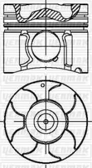 OPEL Поршень с кольцами і пальцем (размер отв. 79,0/STD) Astra H, Combo, Meriva, 1.7CDTI 03- YENMAK 39-04233-000