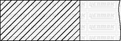 Комплект поршневих кілець (на 1 поршень) (77,01/ +0,50) (1,2/1,5/2,5) AUDI, VW 1,4-1,6 99- YENMAK 91-09306-050