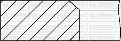 Комплект поршневих кілець (на 1 поршень) (76,51/STD) (1,2/1,2/2,0) AUDI A1/A3 1.4TFSI, SKODA Octavia 1.4TSI, VW Golf/Polo/Tiguan 1.4TSI YENMAK 91-09313-000