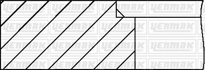 Кільця поршневі VW LT/T4/T5 2.5TDI (81.50mm/+0.5) (2.5-2-3) = 8950095000 YENMAK 9109318000