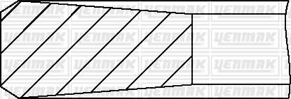 Комплект поршневих кілець (на 1 поршень) (84,50/+0.50) (3,0/2,0/3,0) BMW E87 118d, E90 338d YENMAK 91-09629-050