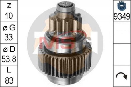 Бендикс стартера ZEN ZN0816