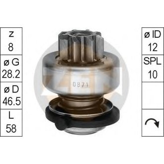 Бендикс стартера ZEN ZN0871