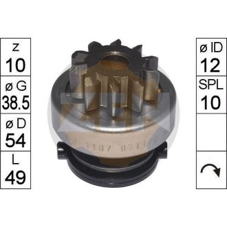 Бендикс стартера ZEN ZN1107