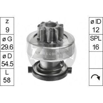 Бендикс стартера ZEN ZN1643