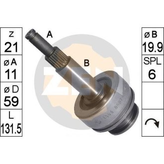 Бендикс стартера ZEN ZN1805