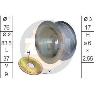 Шків генератора простий ZEN ZN5371