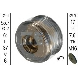 Шків генератора інерційний ZEN ZN5426