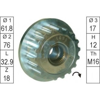 Шків генератора інерційний ZEN ZN5533