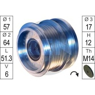 Шків генератора інерційний ZEN ZN5559