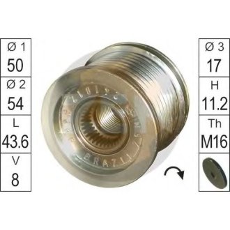 Шків генератора інерційний ZEN ZN5566