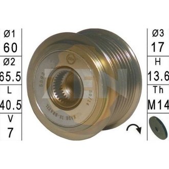 Шків генератора інерційний ZEN ZN5592