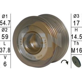 Шків генератора інерційний ZEN ZN5594