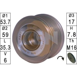 Шків генератора інерційний ZEN ZN5596