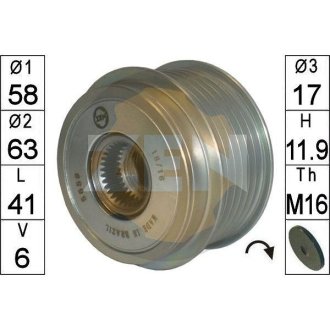 Шкив генратора інерційний ZEN ZN5659