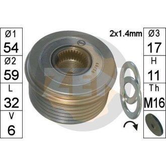 Шкив генратора інерційний ZEN ZN5679
