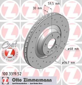 Диск тормозной ZIMMERMANN 100331952