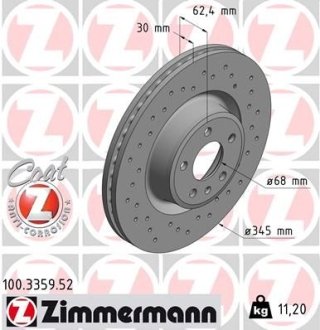 Тормозной диск ZIMMERMANN 100335952