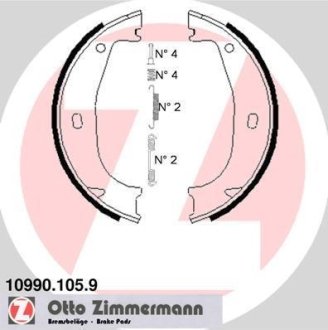 Гальмівні колодки ручного гальма ZIMMERMANN 109901059