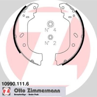 Гальмівні колодки (набір) ZIMMERMANN 109901116