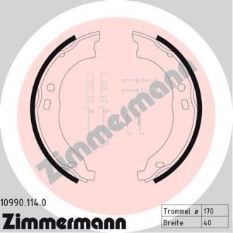 Комплект тормозных колодок, стояночная тормозная система ZIMMERMANN 109901140