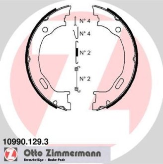 Гальмівні колодки ручного гальма ZIMMERMANN 10990.129.3