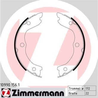 SZCZĘKI HAMULC. NISSAN X-TRAIL 01-07 (RĘCZNY) Комплект тормозных колодок, стояночная тормозная система ZIMMERMANN 109901561