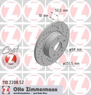 Гальмівний диск ZIMMERMANN 110220852