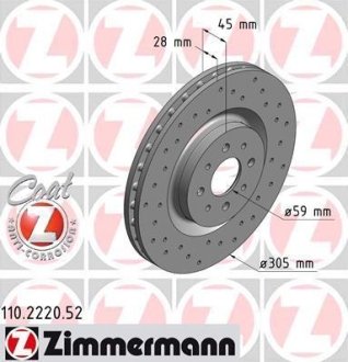 Гальмівний диск ZIMMERMANN 110222052