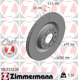 Диск гальмівний ZIMMERMANN 110222320