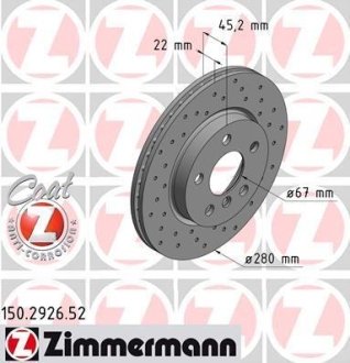 Тормозной диск ZIMMERMANN 150292652