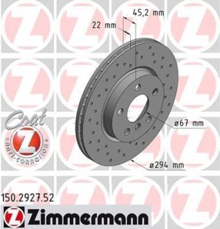 Тормозной диск ZIMMERMANN 150292752